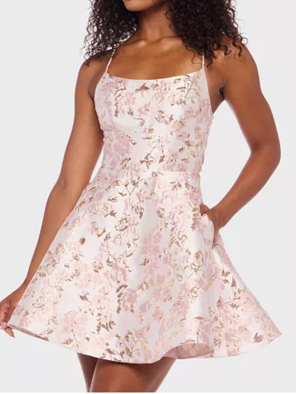 B Darlin Juniors' Lace Up A-Line Dress